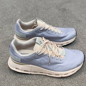 On Running Women's Athletic Shoes - Light Blue and Cream